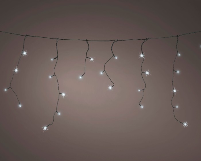 Lumineo Solar Icicle Lights, 1100 cm, 259L, schwarz/kaltweiß, 496296